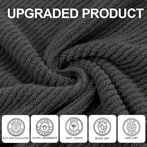 3 Piece Towel Sets for Bathroom, 1 Large Bath 30" x 56", 1 Hand 18" x 28" - Image 2