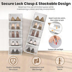 12 Pack XXX-Large Modular Clear Plastic Stackable Shoe Storage Organizer - Image 3