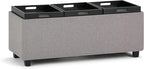 SIMPLIHOME Avalon 42 inch Wide Contemporary Rectangle Storage Ottoman in Cloud - Image 10