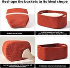 Small Red Woven Baskets for Organizing, Basket for Gifts Empty, Cotton Rope - Image 7