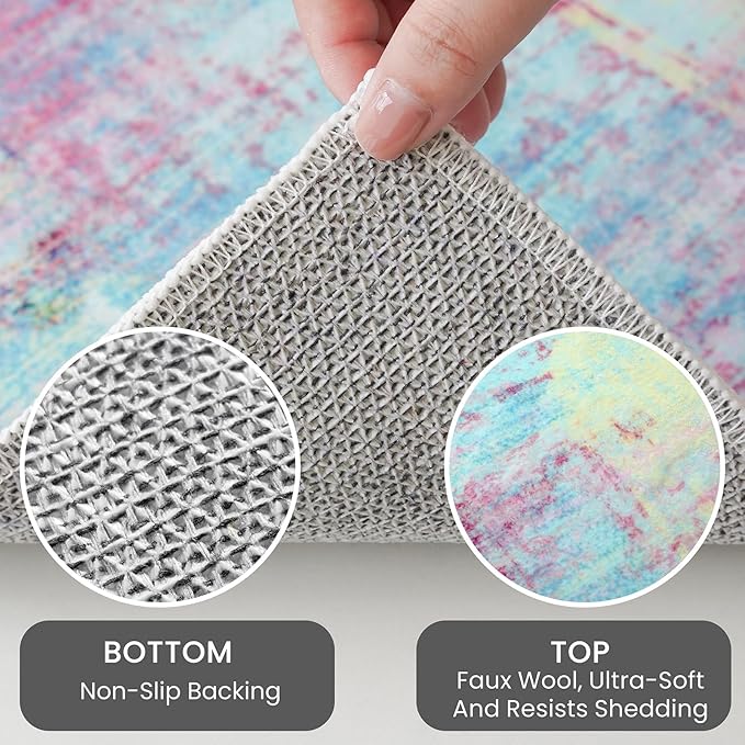 IOHOUZE Abstract Runner Rug 2x7 Ft Washable Runners - Image 4
