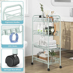 TOOLF 4-Tier Rolling Cart, Metal Utility Cart - Image 3