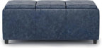 SIMPLIHOME Avalon 42 inch Wide Contemporary Rectangle Storage Ottoman in Denim - Image 5