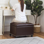 Joveco Leather Storage Ottoman - Image 4