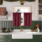 BGment Burgundy Half Window Curtains - Image 2