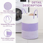 CLHMILY&Z 60L Laundry Basket Round Storage Rope Basket - Image 2
