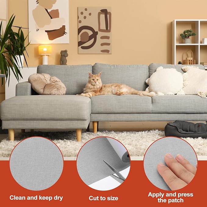 PATIKIL 70x6.2 Inch Linen Repair Tape, Repair Fabric Patch Self Adhesive Couch - Image 3