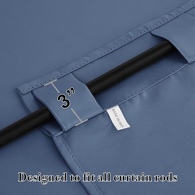 RYB HOME Blackout Curtains for Bathroom, Room Darkening Small Window Decor - Image 2