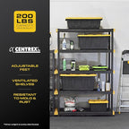 CX Black & Yellow®, 5-Tier Heavy Duty Plastic Storage Shelving Unit, - Image 5