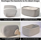 Small Grey Baskets for Organizing, Woven Baskets for Storage, Small Organizer - Image 7