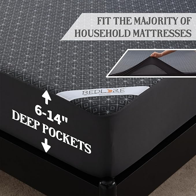 BEDLORE Twin Mattress Protector, Waterproof Noiseless Mattress Cover - Image 5