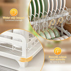 Dish Drying Rack Large 2 Tier Carbon Steel Dish Rack - Image 3