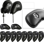 FINGER TEN Premium Synthetic Leather Stylish Iron & Wedge Golf Head Covers by FINGERTENSport