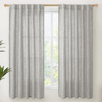YoungsTex Dark Grey Linen Curtains 63 Inch Length by YoungsTex