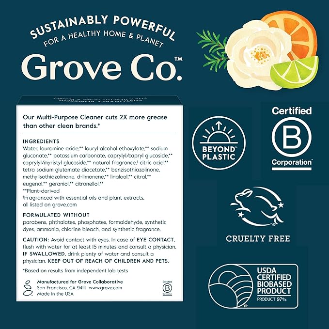 Grove Co. Multi-Purpose Cleaner, Refill Concentrate Plant-based Household - Image 7