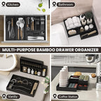 Kitchen Drawer Organizer Bins, Stackable Bamboo Drawer Organizer - Image 5