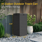 Outdoor Trash Can Waterproof Resin Garbage Bin, 31 Gallon - Image 3