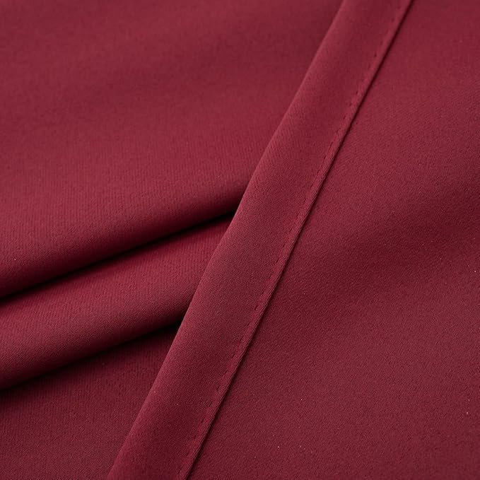 Pickluc Burgundy Cafe Curtain 36 Inches Length, Rod Pocket Small Kitchen Curtain - Image 4