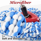 Spin Mop Handle, Mop Heads Replacements, Scrubber Mop Head and Mop Base Combo - Image 4