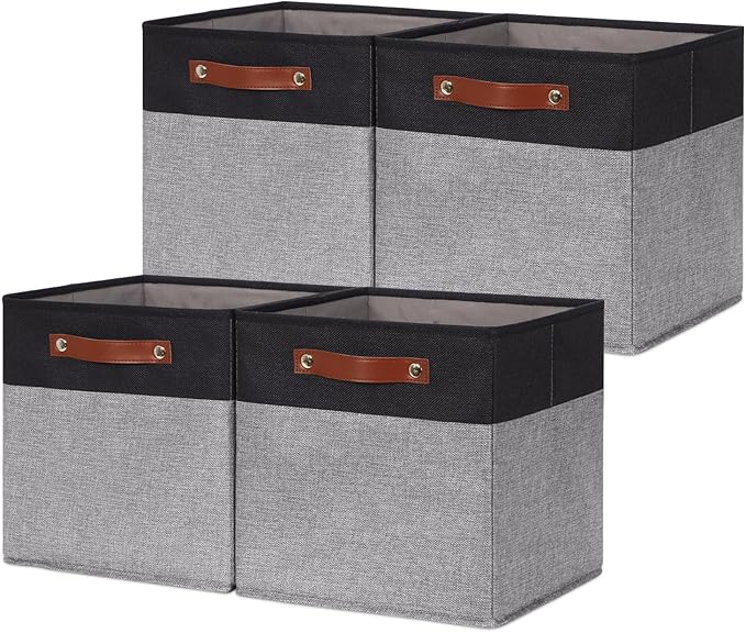 HNZIGE Cube Storage Baskets, Fabric Storage Cubes 12 x 12, Decorative Storage - Image 7