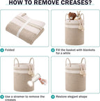 YOUDENOVA Woven Rope Laundry Hamper Basket, 58L Tall Laundry Basket - Image 7