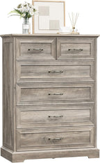 6 Drawer Dresser for Bedroom, Rustic Farmhouse Dresser - Image 7