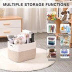 Storage Baskets for Organizing, Woven Cotton Rope Basket for Storage Books - Image 4