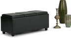 SIMPLIHOME Avalon 42 inch Wide Contemporary Rectangle Storage Ottoman in - Image 4