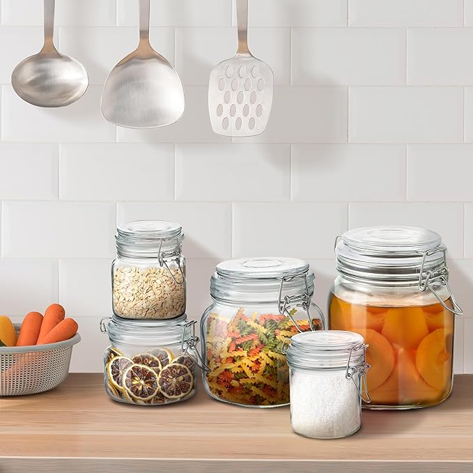 Glass Food Storage Jars with Airtight Lids 25 oz Square 4 Pack Kitchen Storage - Image 7
