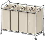Simple Houseware 4-Bag Heavy Duty Rolling Laundry Sorter Cart by SimpleHouseware