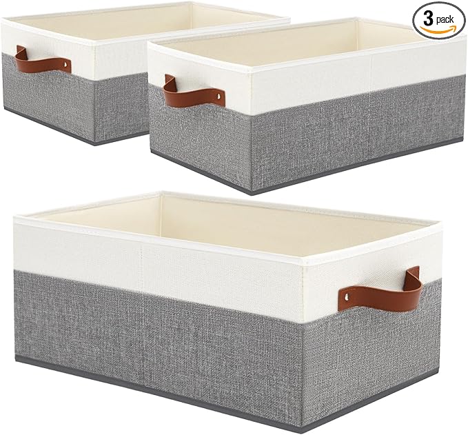 3 Pack Large Capacity Storage Bins Closet Organizer by Gowee