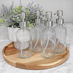 Cornucopia Brands 8-Ounce Clear Glass Boston Round Bottles w/Stainless Steel - Image 2