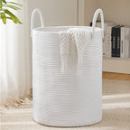 Woven Rope Laundry Hamper Basket by YOUDENOVA, 58L Tall Laundry Basket by YOUDENOVA