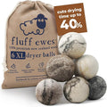 Fluff Ewes Wool Dryer Balls 6 Pack Premium New Zealand Wool Laundry Balls by HustleBlush