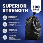 Plasticplace 55-60 Gallon Trash Bags │ 1.0 Mil │ Black Heavy Duty Garbage Can - Image 4