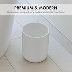Matte White Round Compact Trash Can Mini, 2 Gallons / 7.5L Garbage Bin - Image 2