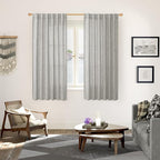 YoungsTex Dark Grey Linen Curtains 63 Inch Length 2 Panels - Image 2