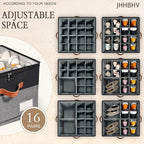 1 Pack Shoe Organizer for Closet, Adjustable Shoe Box Storage Containers - Image 2