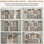 Aheaplus Closet System Set of 3, 138.5" Wood Closet Organizer System Tower - Image 4