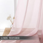 Tollpiz Short Sheer Curtain Linen Textured Living Room Curtains Sheer Light - Image 2