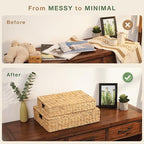 Set of 2 Wicker Baskets with Lid - Image 5