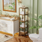 SMIBUY Bathroom Storage Shelf, 5-Tier Bamboo Rack Organizer - Image 2