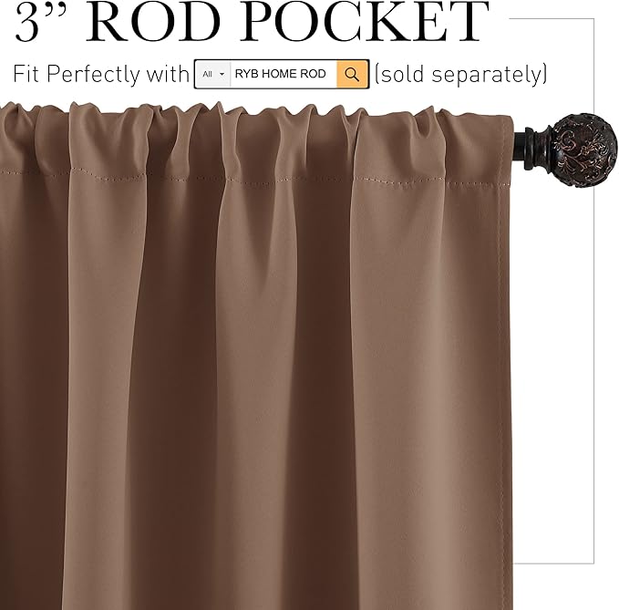 RYB HOME RV Camper Door Window Curtains -Blackout Privacy Curtains & Drapes - Image 2