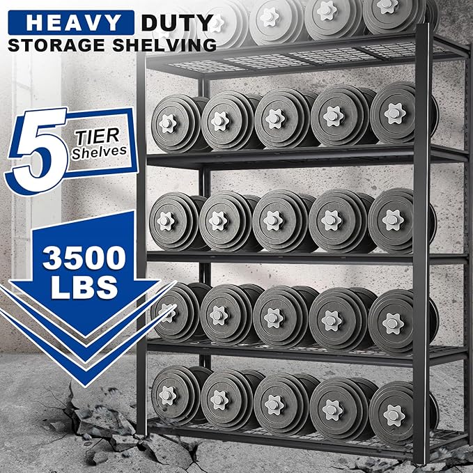 BILT HARD 3500 LBS 60" W x 18" D Garage Shelving, Metal Wire Utility Shelving - Image 5
