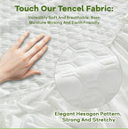 Premium Tencel Twin Size Mattress Protector in White, Natural and Skin Soft - Image 2