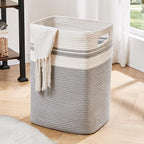 OIAHOMY Laundry Hamper, Tall Cotton Decorative Blanket Storage Basket by MasterofSpaceOptimization