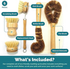 Jungle Culture® 6 Piece Natural Dish Brushes - Image 2