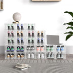 Mitees 10 Pack XX Large Thicken Sturdy Hard Plastic Clear Stackable Shoe - Image 9