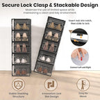 12 Pack XXX-Large Modular Clear Plastic Stackable Shoe Storage Organizer - Image 3