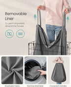 SONGMICS Laundry Hamper, 34.3 Gal. Laundry Basket, Collapsible Clothes Hamper - Image 4